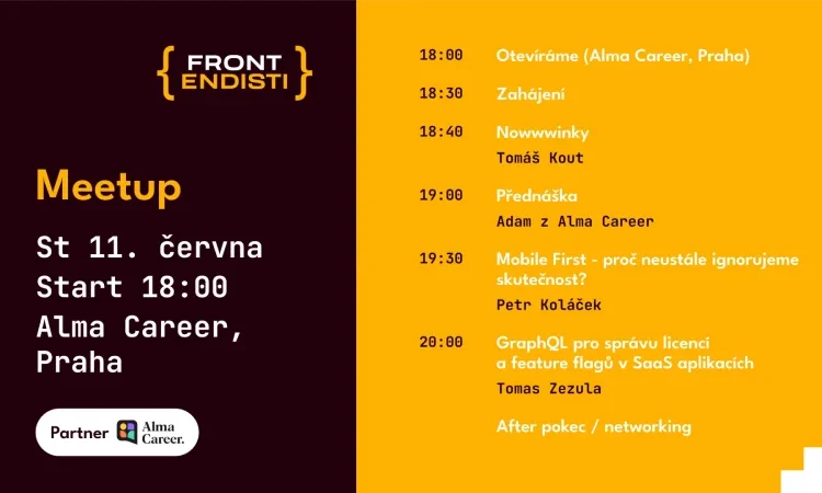  Praha [Alma Career]: Nowwwinky, Mobile First, GraphQL v SaaS a další